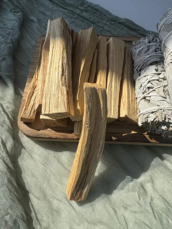 A wooden stick and some sticks of wood