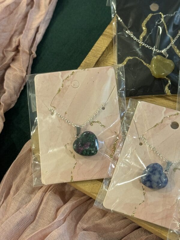 A close up of some plastic wrapped jewelry